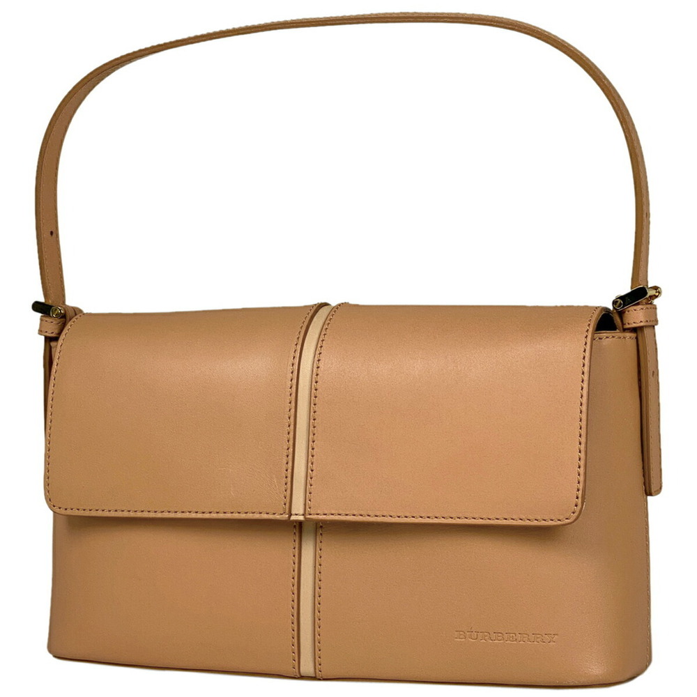 Burberry logo Shoulder Bag Hobo handbag check leather brown